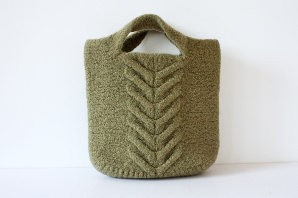 Felted Handbag in Sage