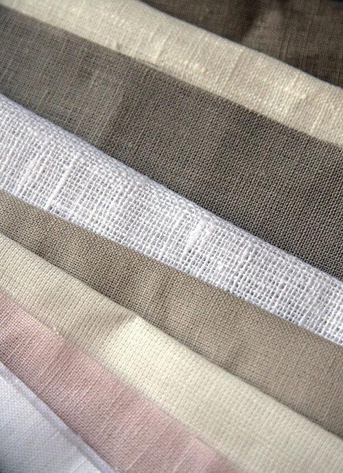 Assorted Pieces - LINEN fabric - white, grey, pink