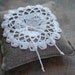 Linen Ring Bearer Pillow in Natural with Hand Crocheted Detail