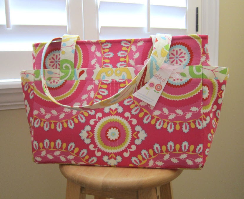 Diaper Bag Tote - 14 Pockets - Clutterbags Hadley Baby Bag - Stroller Straps Included - Kumari Garden.