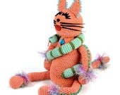 crocheted & jeweled snake handler cat softie plush animal
