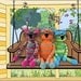 crocheted cat trio swinging digital print