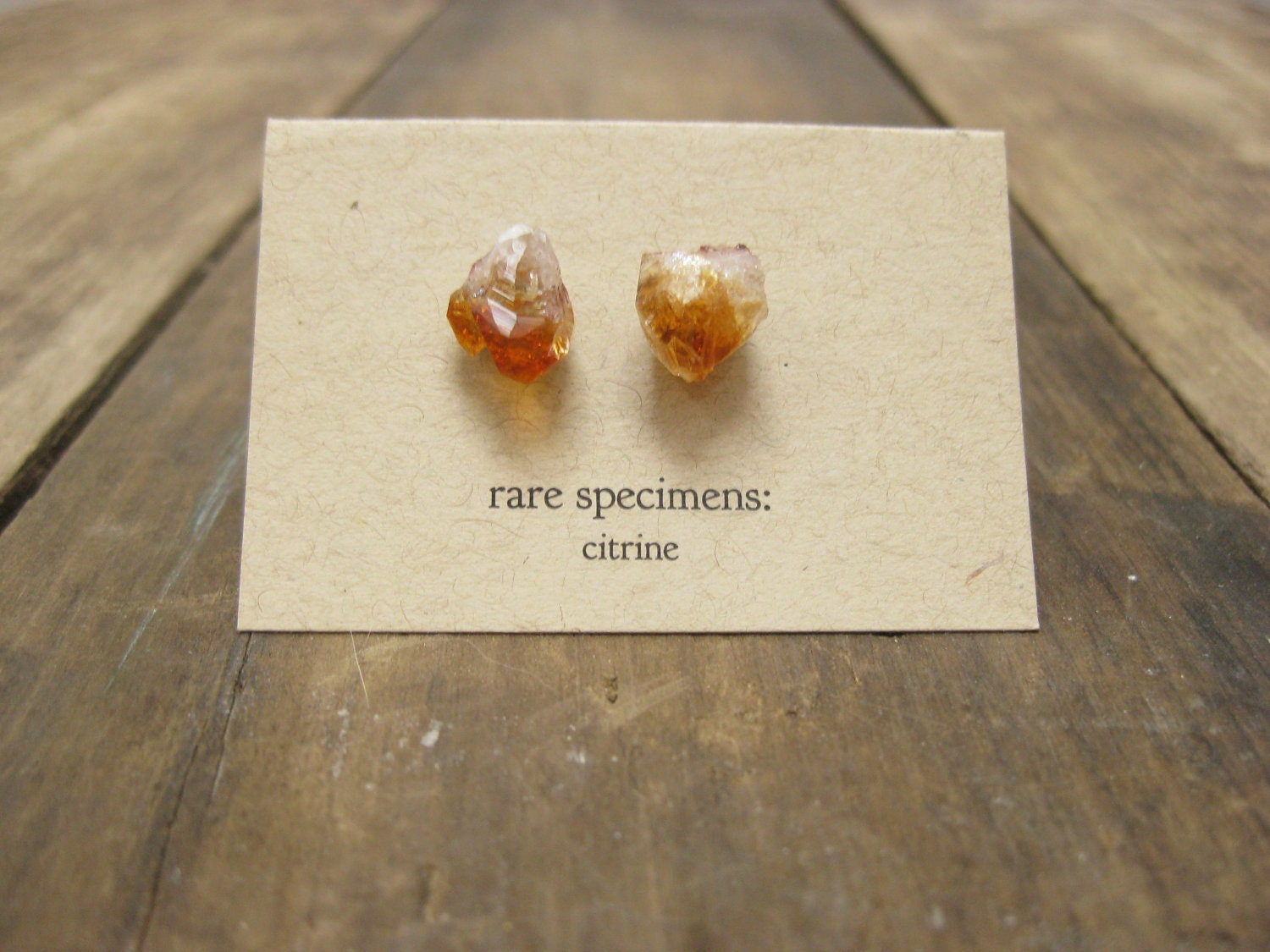 Citrine Crystal Point Stud Earrings