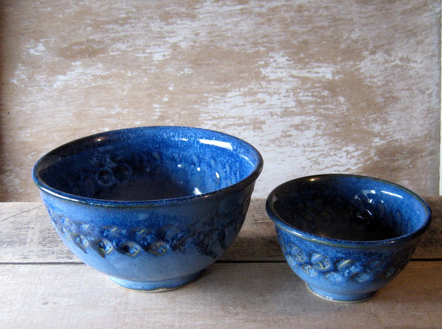 Two Smaller Nesting Bowls in Blues Discounted Second