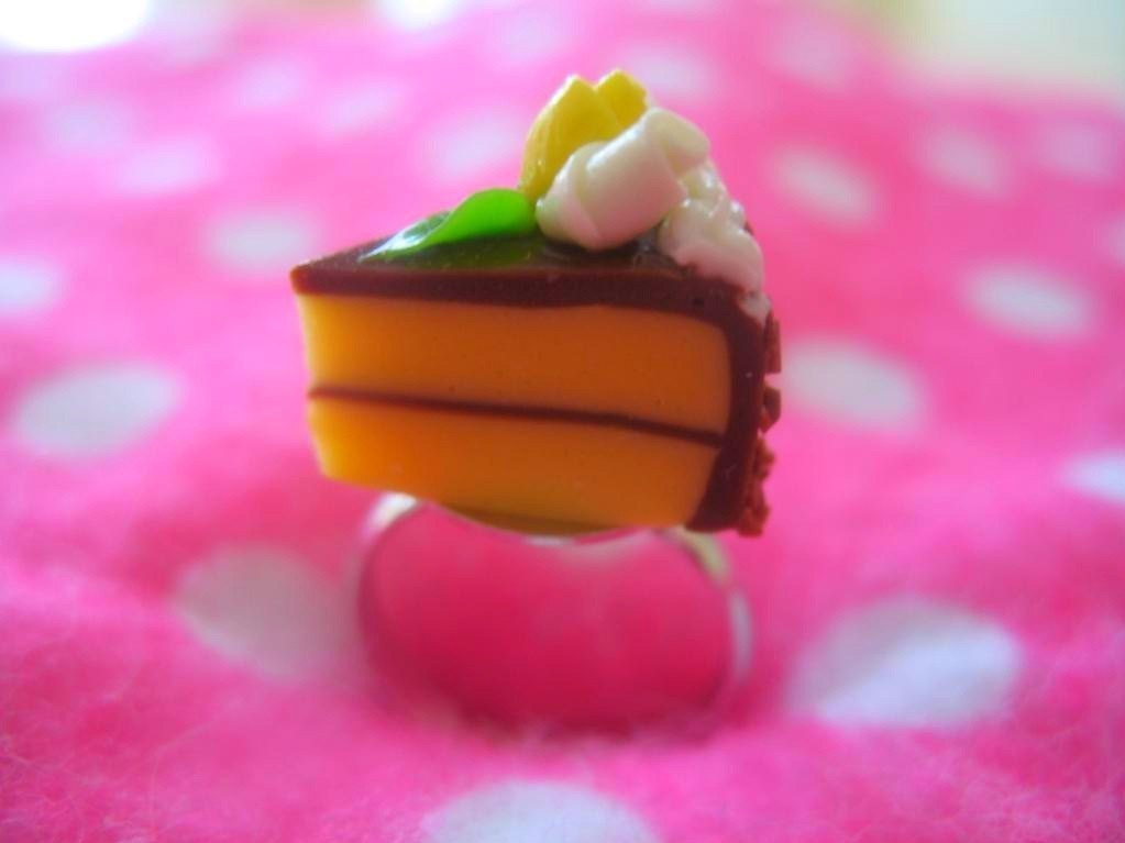 Golden Cake with Chocolate Frosting Ring