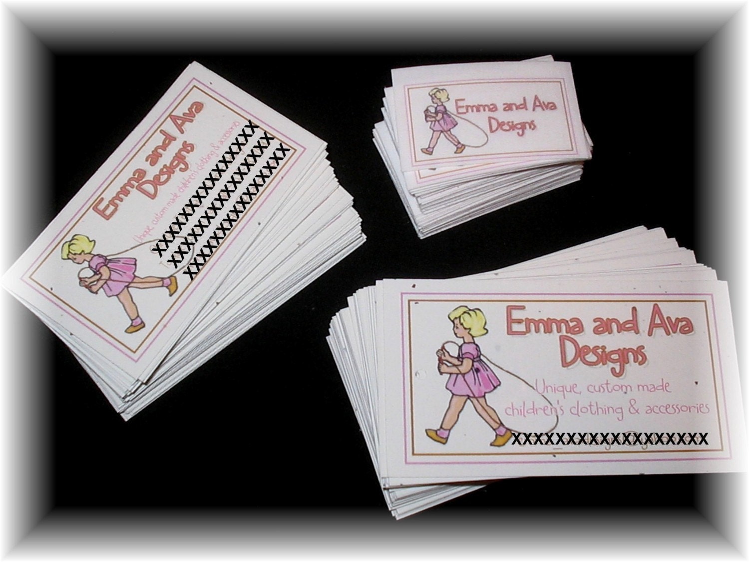 Boutique Business Set - 200 WOVEN Clothing Labels, Business Cards and Hangtags - FULL COLOR - Save over 50.00 with this set