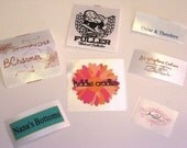 600 Custom Printed WHITE Satin Clothing Labels SCREENPRINTED - Up to 4 Colors -  Made in the USA - Not overseas and Not homemade