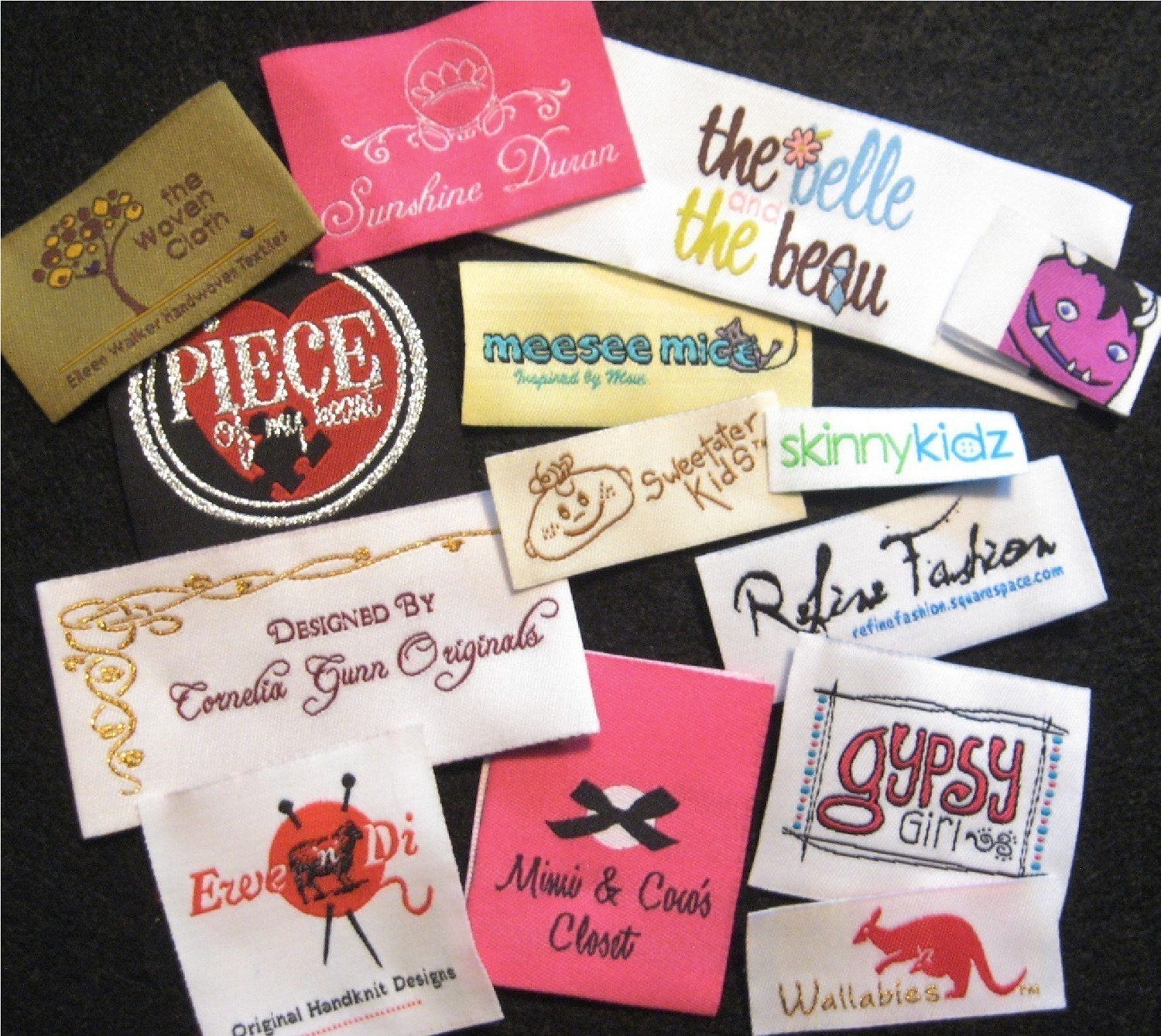 Sale -----Reg Price 140.00--------200 Your Own Artwork Custom Woven Boutique Clothing Labels - Up to 8 colors - Locally made in the USA
