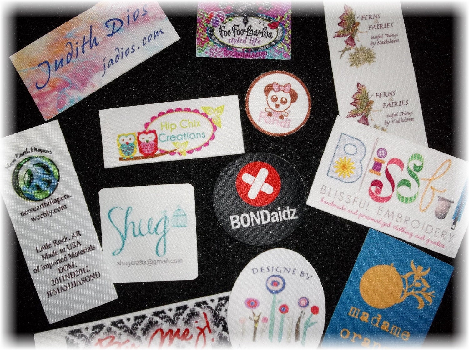 100 SEW ON Custom Clothing Labels - Sewing Tags - Digitally Printed - Unlimited Colors - No Fray and No Fade - FREE Die Cutting