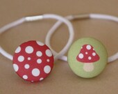 Little Mushroom - Fabric Covered Hair Bobbles