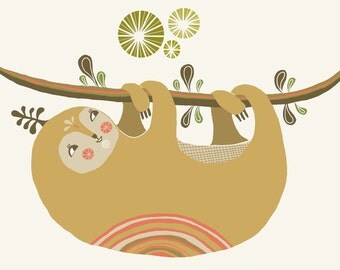 Sloth in the Sun -- 5x7 print