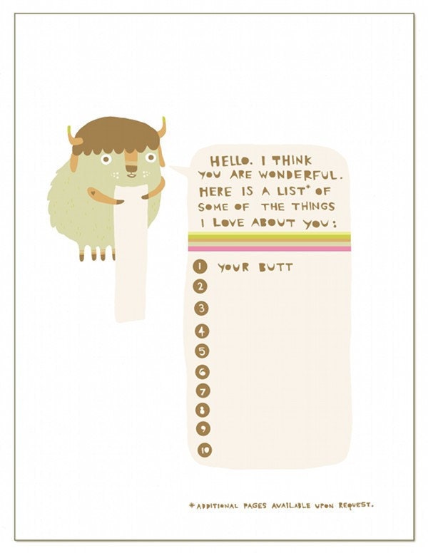 Love List (fill in your own) - greeting card