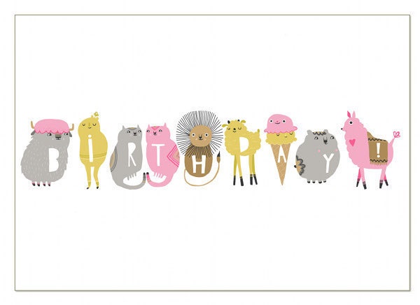 Birthday Friends notecard