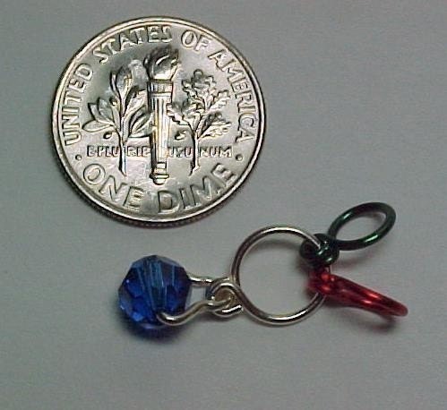 Stitch Marker - Swarovski Crystal -  Row Counter Increase Decrease With Storage Tin -  Size US 5 - Item No. 64