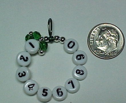 Emerald Green Mighty Mini Stitch Marker - Select Your Size Or Lobster Claw Closure - 10 Row Counter With Storage Tin - Item No. 601