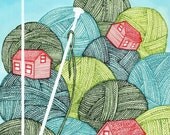 Yarn Village 8.5x11 art print