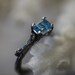 Twig solitaire engagement ring, sterling silver and blue topaz solitaire, made to order, november birthstone
