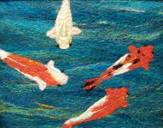 No.310 Don't Be Koi - Needlefelt Art Large