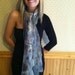 No.9 Nuno wet felted scarf - Blue gray cobweb with silk