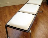 Ply Bak Bench 3 Premium - leather upholstery  Mid Century Modern  Eames era