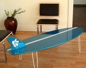 Surf Board Coffee table  Eames Era Mid Century 50s style longboard