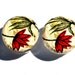 Red Flower Post Earrings. Art, Resin, and Glass, Red Stud Post Earrings: Autumn Forest