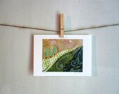 Grassy Hill, woodland,  Archival Reproduction Print 5 x 7