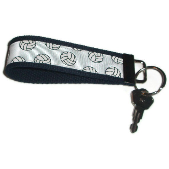 Volleyball Wristlet Key Chain Ring Fob