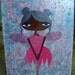 11 x 14 inch Mixed Media Original Painting - Magenta Love Fairy