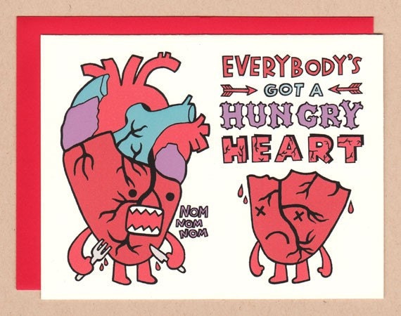 hungry heart (anti) valentine card
