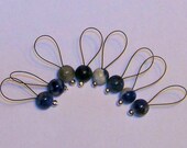 Knitting Stitch Markers, SnagFree, Sodalite Stone Set of 8 Large Loop