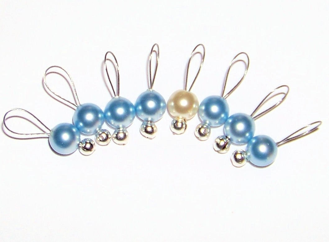Knitting Stitch Markers Extra Small Set of 8 Silver Wire