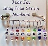 Knitting Stitch Markers Alphabet, SnagFree, SUPER SALE Extra Small Loop Stitch Markers Letter A to H Set of 8