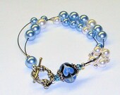 Give Me the Blues Row Counter Bracelet Medium to Large with Toggle Clasp