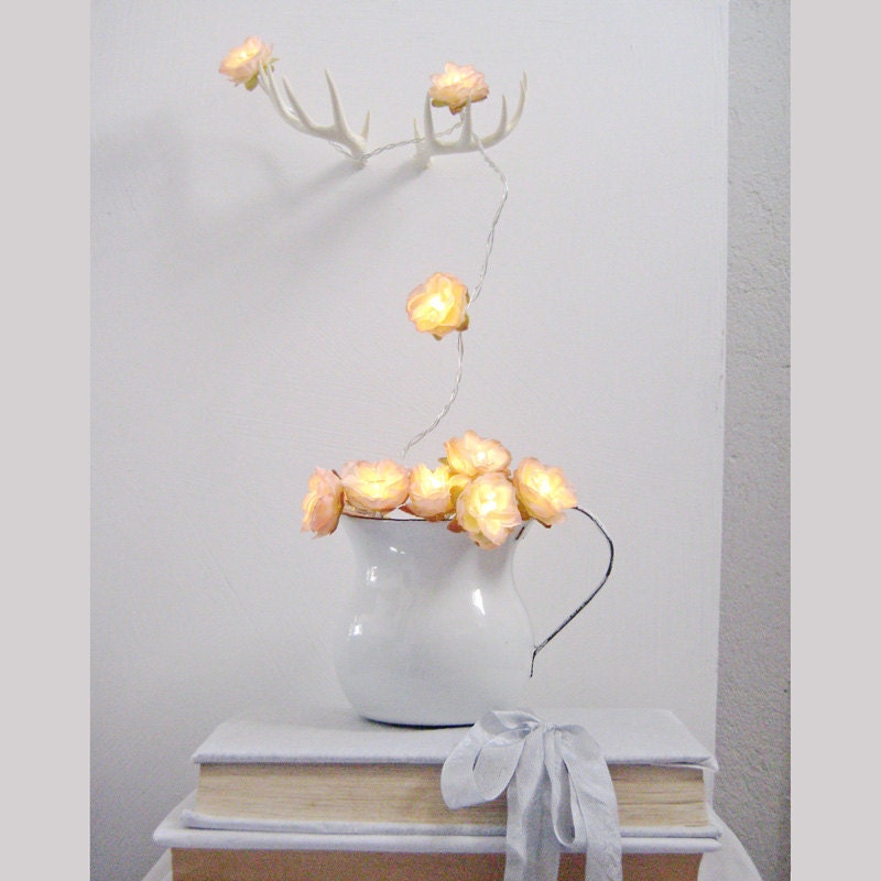 Wild Roses Fairy lights - Peaches and Cream
