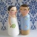 Hand Painted Love Boxes Custom Wedding Anniversary Cake Topper Peg Dolls Wood
