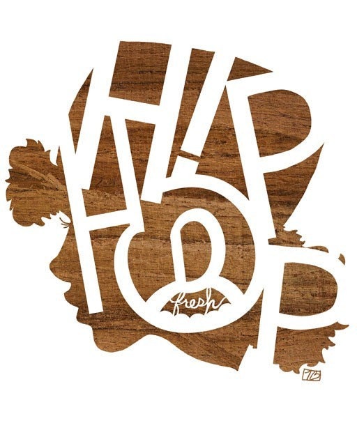 Lady MC (Wood Silhouette Portrait), 8X10 Art Print