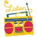 Ham Radio Says Listen (Pig Radio Portrait), 8X10 Art Print