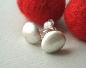sterling silver matt silverdrop earrings - pebble post