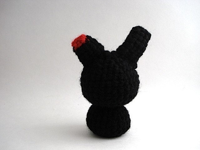 Black Zombie Moon Bun - Undead Amigurumi Bunny Rabbit