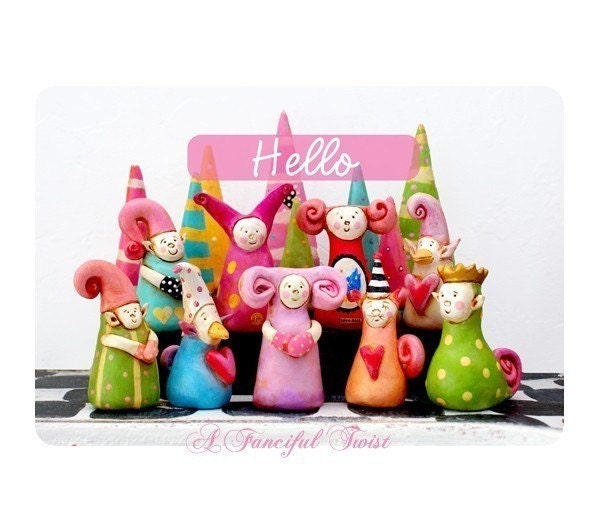 Elfin Hello - 5 Postcard set