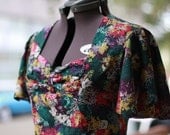 BIRTHDAY SALE Vintage Inspired Swishy Floral Frock