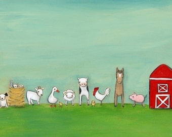 at the farm - 19 x 13 print by Marisa and Creative Thursday