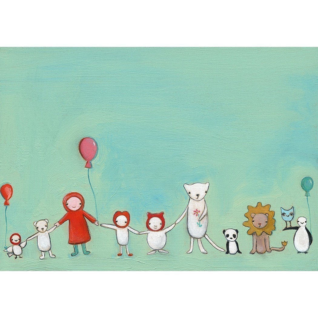 the gang celebrates - 19 x 13 print by Marisa and Creative Thursday