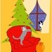 greeting cards christmas cats in bright yellow room