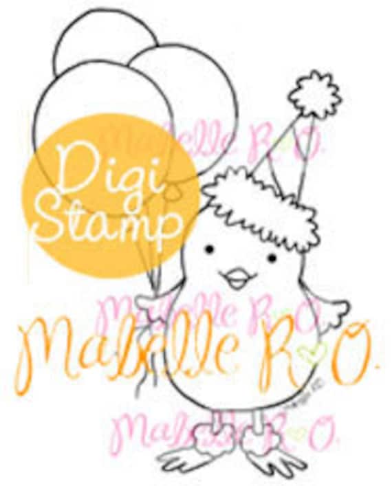 Instant Download Digi Stamp: Birthday Chickie