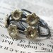 Flower Stack Set of Five Rings Sterling and Brass