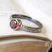 Garnet Promise Stacking Ring Oxidized Sterling Silver