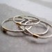 Silver and Gold Stack Ring - Set of Three