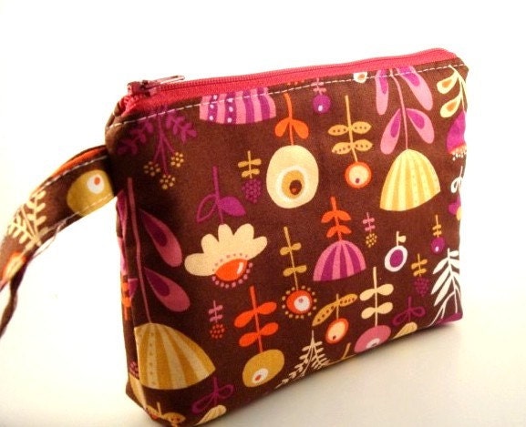 Zippered Wristlet with Flat Bottom-Park Slope Fabric